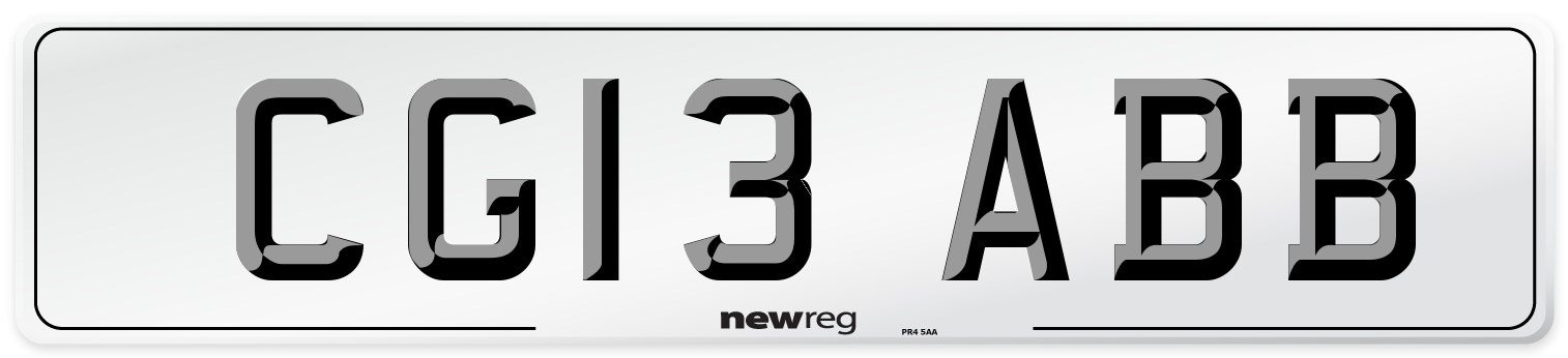 CG13 ABB Number Plate from New Reg